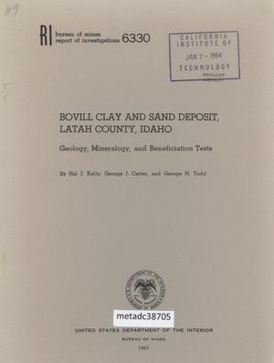 Bovill Clay and Sand Deposit, Latah County, Idaho: Geology, Minerology, and Beneficiation Tests