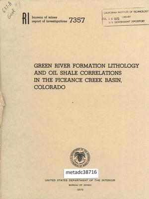 Primary view of object titled 'Green River Formation Lithology and Oil Shale Correlations in the Piceance Creek Basin, Colorado'.