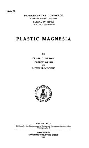 Primary view of object titled 'Plastic Magnesia'.