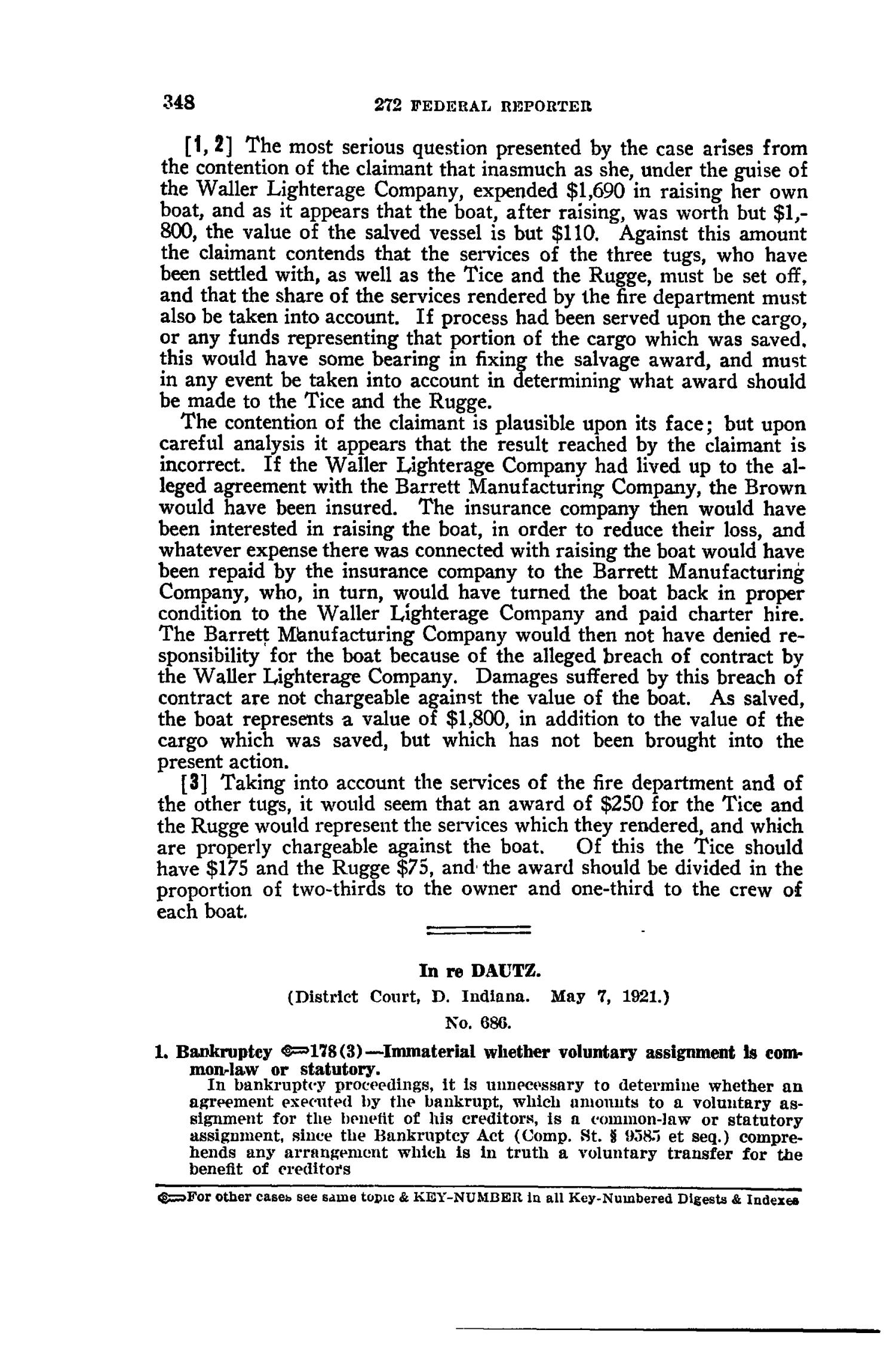 The Federal Reporter with Key-Number Annotations, Volume 272: Cases Argued and Determined in the Circuit Courts of Appeals and District Courts of the United States and the Court of Appeals in the District of Columbia,  June-August, 1921.
                                                
                                                    348
                                                