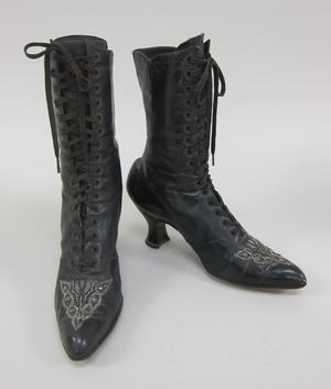 Primary view of object titled 'Beaded leather boots'.