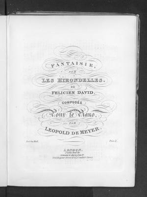 Primary view of object titled 'Fantaisie sur Les Hirondelles'.