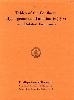 Tables of the Confluent Hypergeometric Function F(n/2, 1/2; X) and Related Functions