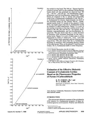 Estimation of the Effective Dielectric Constant of Cyclodextrin Cavities Based on the Fluorescence Properties of Pyrene-3-Carboxaldehyde