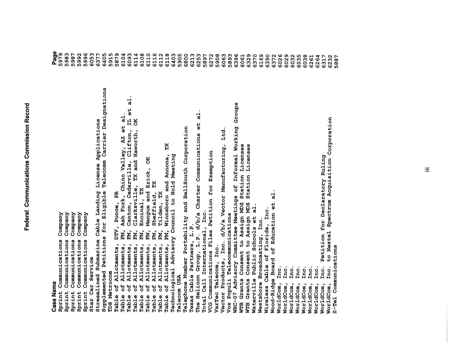 FCC Record, Volume 19, No. 8, Pages 5879 to 6813, March 31 - April 13, 2004
                                                
                                                    III
                                                
