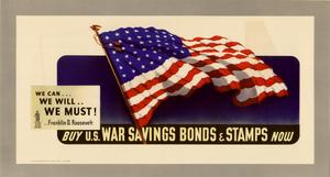 Primary view of object titled 'We can--we will--we must!--Franklin D. Roosevelt: buy U.S. war savings bonds & stamps now.'.