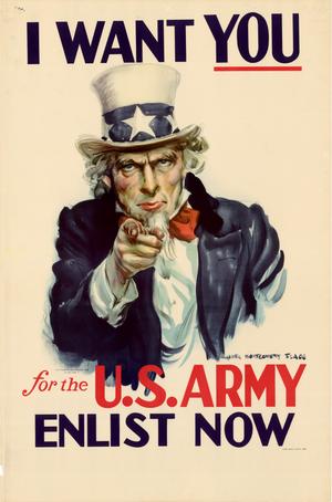 Primary view of object titled 'I want you for the U.S. Army : enlist now.'.