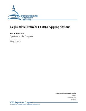 Legislative Branch: FY2013 Appropriations