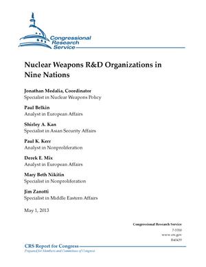 Nuclear Weapons R&D Organizations in Nine Nations