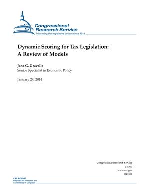 Primary view of object titled 'Dynamic Scoring for Tax Legislation: A Review of Models'.