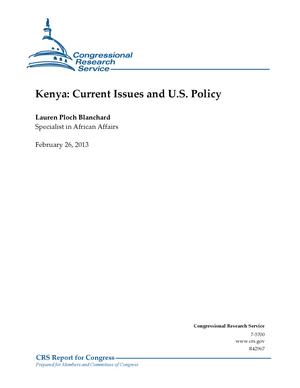 Primary view of object titled 'Kenya: Current Issues and U.S. Policy'.