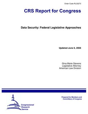 Data Security: Federal Legislative Approaches