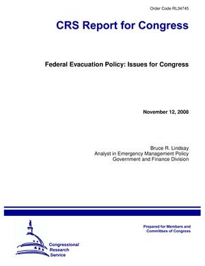Federal Evacuation Policy: Issues for Congress
