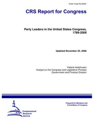 Party Leaders in the United States Congress, 1789-2009