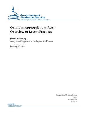 Omnibus Appropriations Acts: Overview of Recent Practices