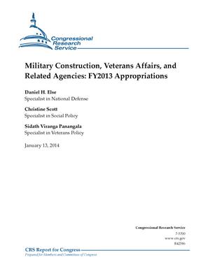 Military Construction, Veterans Affairs, and Related Agencies: FY2013 Appropriations