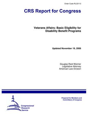 Veterans Affairs: Basic Eligibility for Disability Benefit Programs