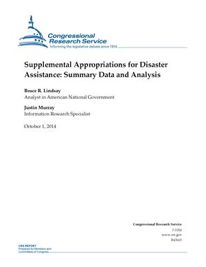 Supplemental Appropriations for Disaster Assistance: Summary Data and Analysis