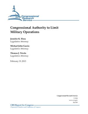 Congressional Authority to Limit Military Operations