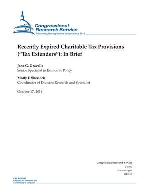 Recently Expired Charitable Tax Provisions ("Tax Extenders"): In Brief