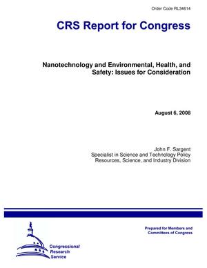 Nanotechnology and Environmental, Health, and Safety: Issues for Consideration