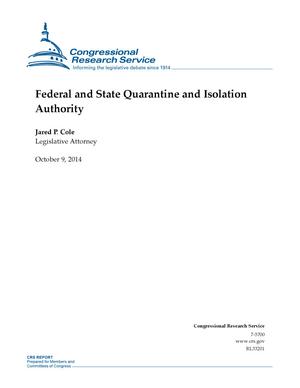Federal and State Quarantine and Isolation Authority