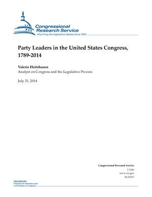 Party Leaders in the United States Congress, 1789-2014