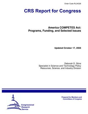 Primary view of object titled 'America COMPETES Act: Programs, Funding, and Selected Issues'.