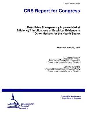 Does Price Transparency Improve Market Efficiency? Implications of Empirical Evidence in Other Markets for the Health Sector