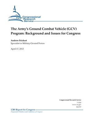 Primary view of object titled 'The Army's Ground Combat Vehicle (GCV) Program: Background and Issues for Congress'.
