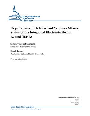 Departments of Defense and Veterans Affairs: Status of the Integrated Electronic Health Record (iEHR)