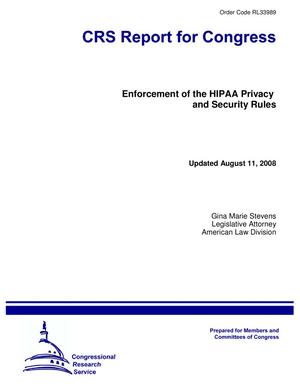 Enforcement of the HIPAA Privacy and Security Rules