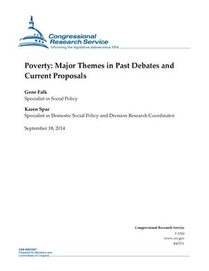 Poverty: Major Themes in Past Debates and Current Proposals