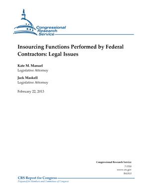 Insourcing Functions Performed by Federal Contractors: Legal Issues