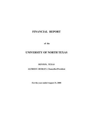Primary view of object titled 'Financial Report of the University of North Texas: For the year ended August 31, 2000'.