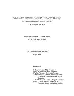 Public safety curricula in American community colleges: Programs, problems, and prospects.