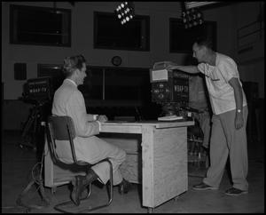 [Frank Mills and Jimmy Turner working at WBAP-TV]