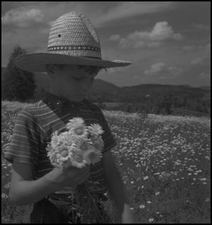 [Raymond Clark picking daisies