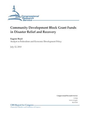 Community Development Block Grant Funds in Disaster Relief and Recovery
