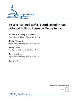 FY2011 National Defense Authorization Act: Selected Military Personnel Policy Issues