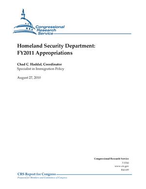 Homeland Security Department: FY2011 Appropriations