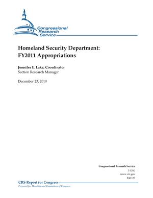 Homeland Security Department: FY2011 Appropriations