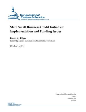 State Small Business Credit Initiative: Implementation and Funding Issues