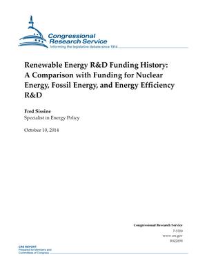 Renewable Energy R&D Funding History: A Comparison with Funding for Nuclear Energy, Fossil Energy, and Energy Efficiency R&D