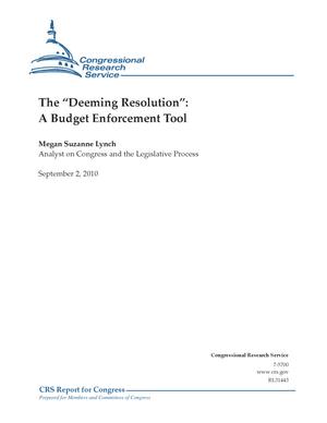 The "Deeming Resolution": A Budget Enforcement Tool