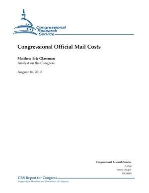Congressional Official Mail Costs