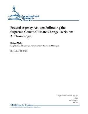 Federal Agency Actions Following the Supreme Court's Climate Change Decision: A Chronology