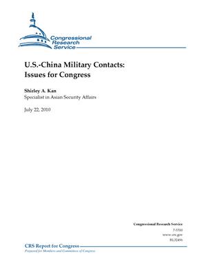 Primary view of object titled 'U.S.-China Military Contacts: Issues for Congress'.