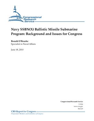 Navy SSBN(X) Ballistic Missile Submarine Program: Background and Issues for Congress