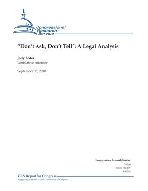 "Don't Ask, Don't Tell": A Legal Analysis